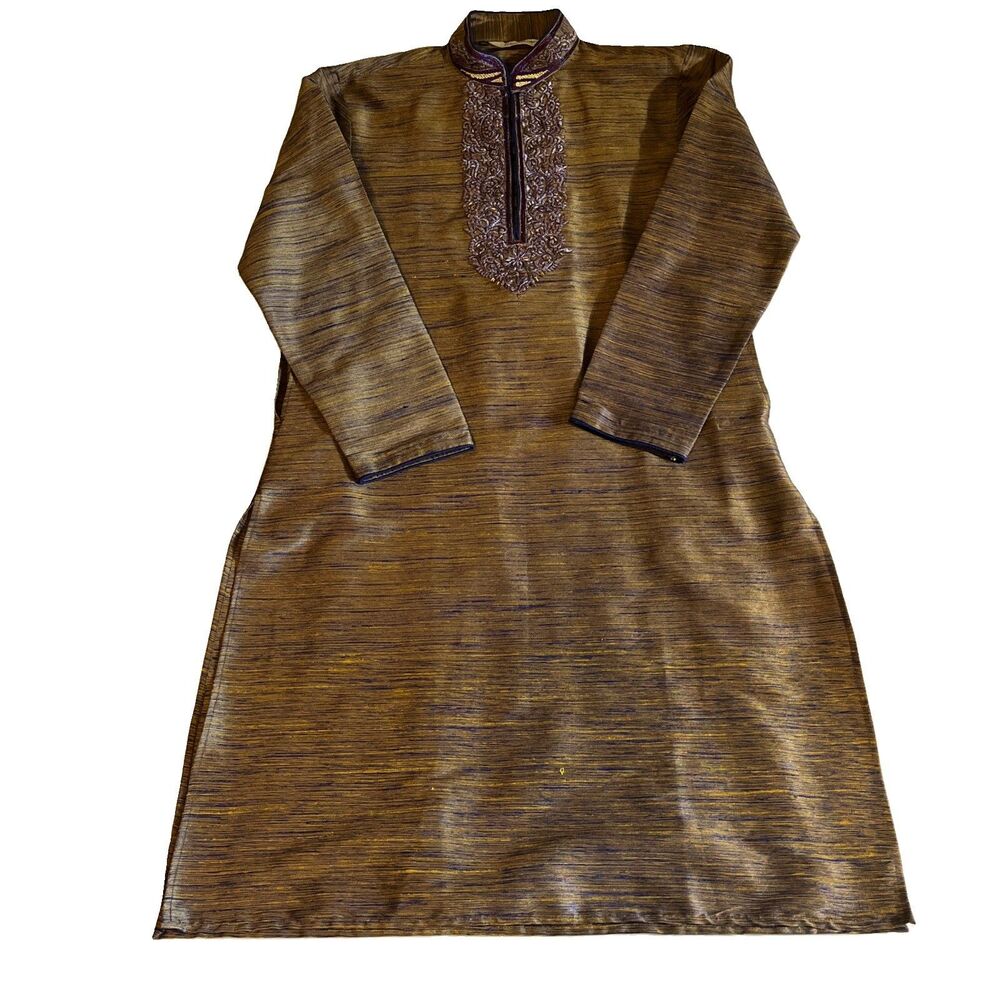 Parihan Ethnic Wear Men’s 40 Embroidered Sherwani Kurta Jacket Art Silk Formal